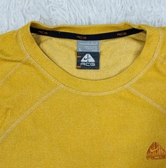 Vintage 2000s Nike ACG Waffle Thermal Shirt Mens L Mustard Yellow Gorpcore