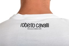 Roberto Cavalli “Beachwear” Men’s White Graphic Print T-Shirt US 2XL IT 56