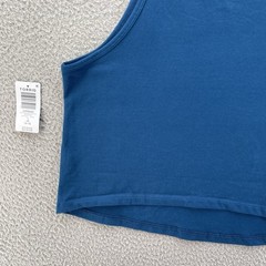 Torrid Top Women Plus Size 1X Blue Poseidon Foxy High Neck Crop Stretch Cotton