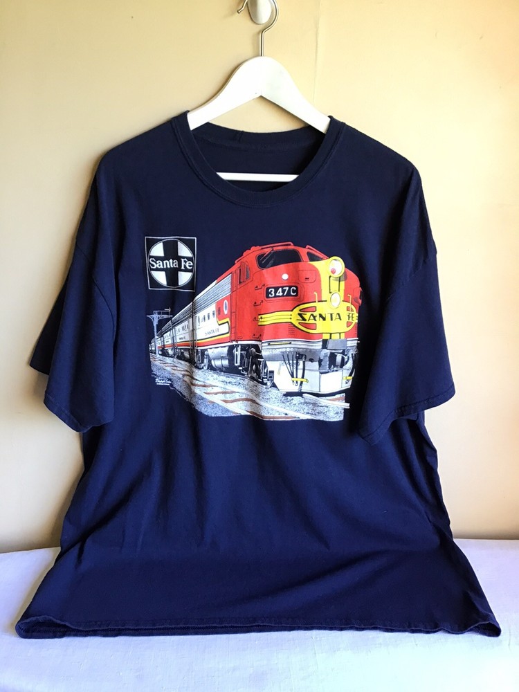 Mens Daylight Sales Santa Fe Super Client Train Blue Graphic Cotton Tshirt