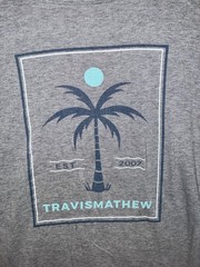 Travis Mathew Shirt Men’s Gray XL Short Sleeve T-Shirt Palm Tree Crew Neck