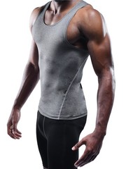 Men’s 3 Pack Athletic Compression Under Base Layer Sport Tank Top,01,Black,Gr…