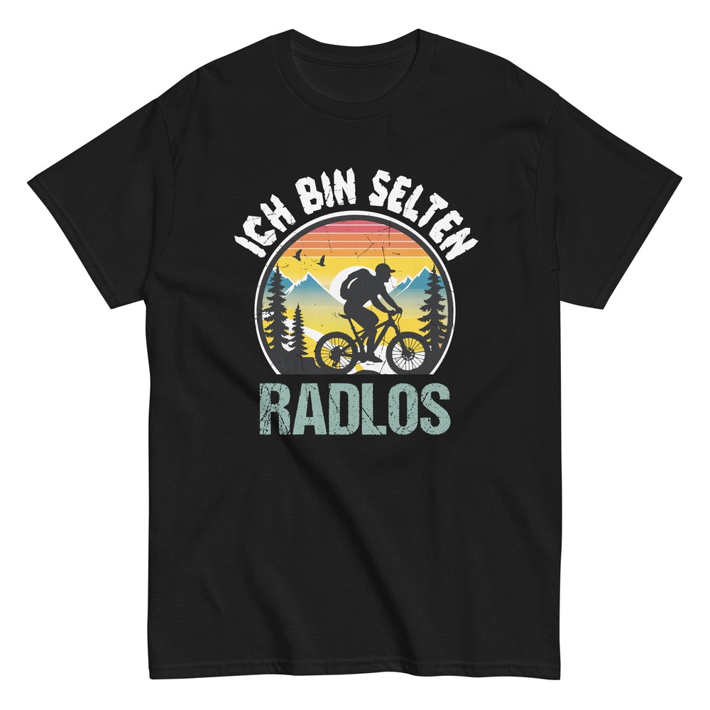 Ich Bin Selten Radlos Fahrrad Radfahren Mountainbike _ Kurzarm _ T-Shirt