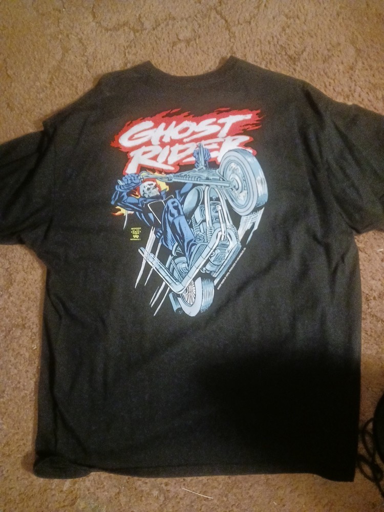 Ghost Rider T-Shirt Mens 2XL Black Marvel Whatnot Motorcycle Harley Skeleton