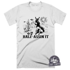 Half-Assin It T-Shirt Funny Donkey Shirt Half-Ass Joke Tshirt Lazy Guy Gift Tee
