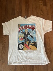 Def Leppard T-shirt, Sz L Hysteria Women of Doom Comic Tour Concert Rock Band