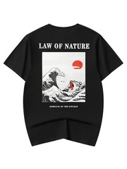 Niepce Men’s Law of Nature Graphic Tee Japanese Streetwear Short Sleeves T-Shirt