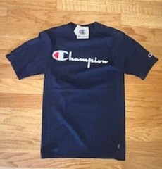 Champion Classic Jersey Script T-Shirt for Men’s, Size SMALL – White/Navy…
