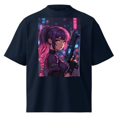 Unisex organic oversized high neck t-shirt
