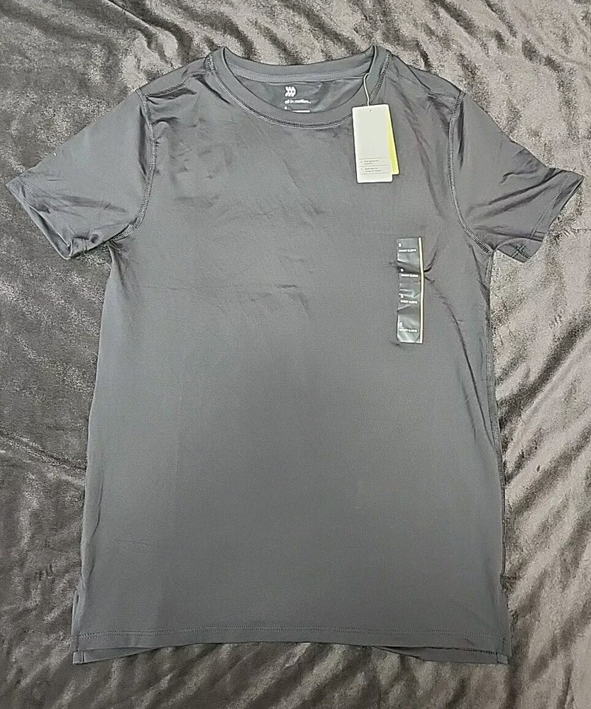 All In Motion Performance T-Shirt, Gray, Size Small