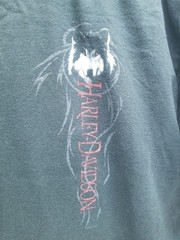Vintage Y2k Harley Davidson T Shirt Size Large Motorcycle Wolf