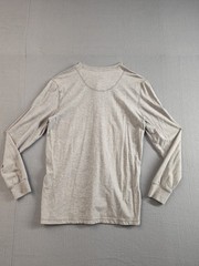 Weatherproof Men Shirt M Gray Henley Neck Long Sleeve Flat Front Pullover Tee