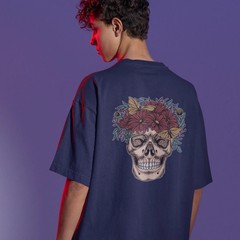 Mens Oversized T-Shirt Back Print Streetwear Graphic Baggy Tee Workout Top