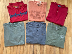 Lot Of 6 Timberland Y2K T Shirts polo Ralph Lauren Wrangler Size Large- XLG