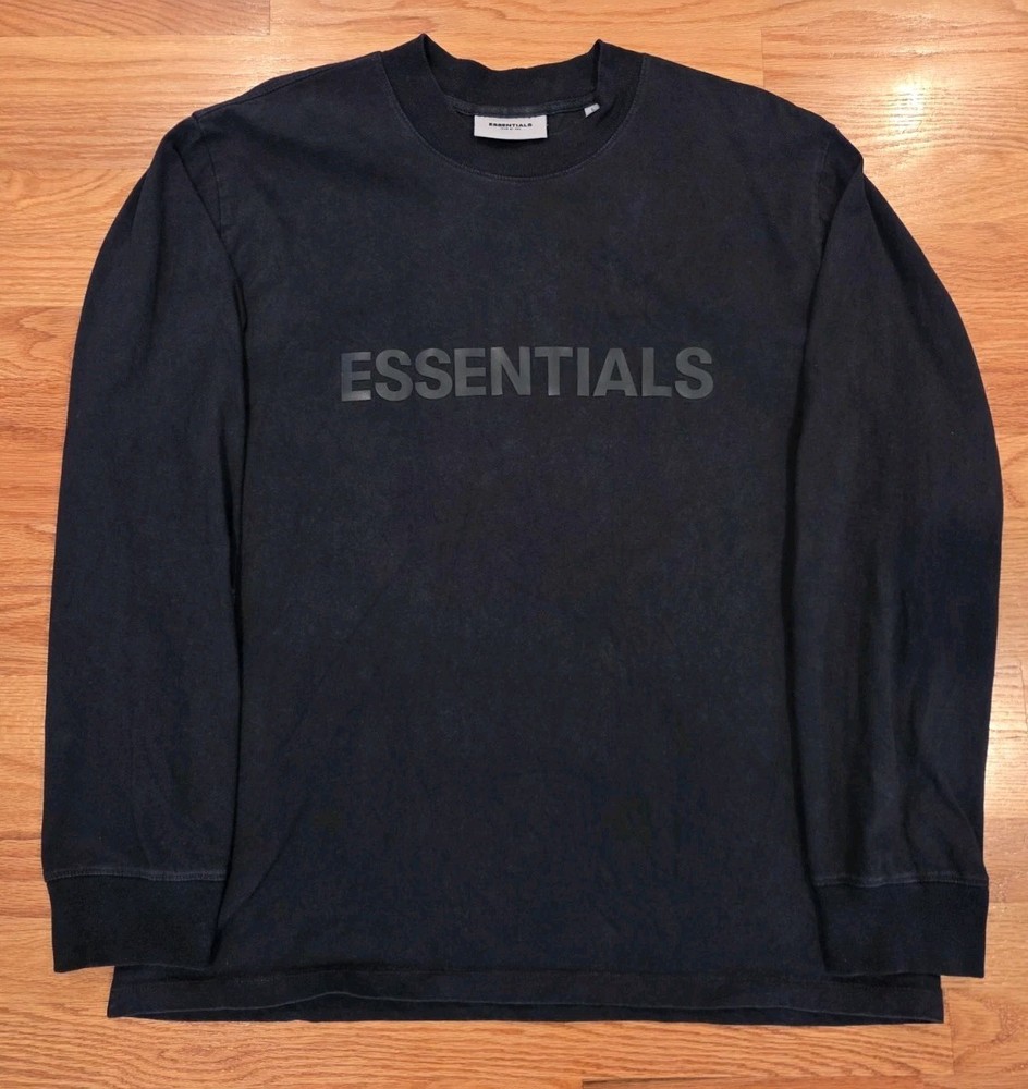 Fear of God Essentials Long Sleeve Shirt Size L Used Black FOG