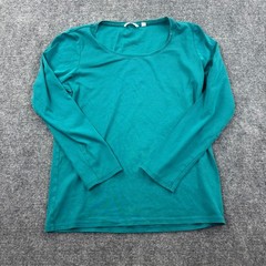 Uniqlo Long Sleeve Shirt XL Teal Cotton Spandex Scoop Neck Mens