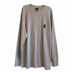 Polo Ralph Lauren Embroidered Bear Gray Waffle Thermal Long Sleeve Shirt Mens 3X