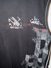 Motogear sleeveless muscle shirt, Black graphic print details on the front.Sz XL