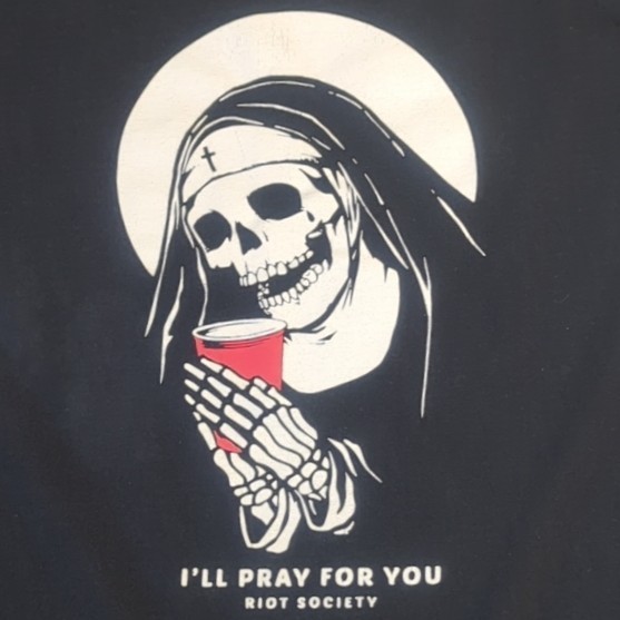 Riot Society “I’ll Pray For You” T-shirt S/S Black Men’s XL (Read)