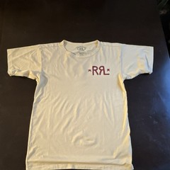 RRL Ralph Lauren Double RL Graphic Logo T-Shirt Beige Cotton Blend Men’s Size S