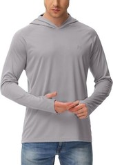Men’s Sun Hoodie UPF 50+ Long Sleeve Fishing Rash Guard Quick Dry