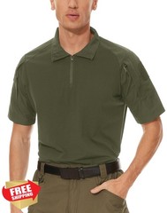 MAGCOMSEN Men’s Tactical Military Shirt 1/4 Zip Camo