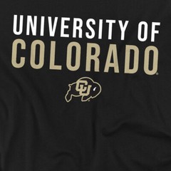University of Colorado Adult T-Shirt Stacked, Black, S-7XL