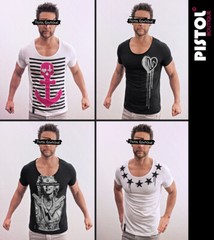 Pistol Boutique Men’s Fitted White Round Scoop Neck ROSE EYES SKULL T-shirt