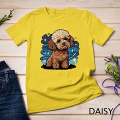 Brown Maltipoo Starry Night Van Gogh Maltipoo Mom Dad Owner Unisex T-shirt