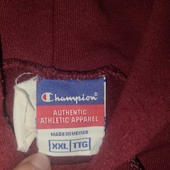 Champion Authentic Athletic Wear Pullover Hoodie Size 2XL Spellout Scripts Red