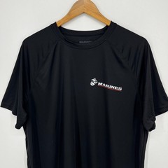 USMC Marines Short Sleeve T-Shirt Men’s Size L Black Moisture Wicking USA NWOT