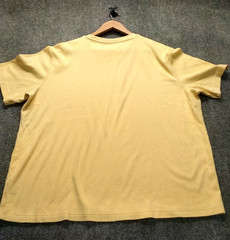 Mens Croft & Barrow XXL Yellow Ribbed Crew Neck Short Sleeve Cotton shirt