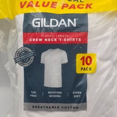 Gildan Mens Crew Neck T-Shirts 10 Pack White Small Tag Free Cotton New
