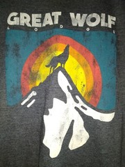 Great Wolf Lodge Grey Coyote Rainbow Sunset Landscape Graphic S T-shirt NWT