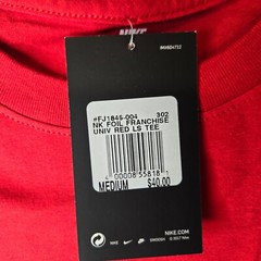 Nike Foil Franchise Red Just Do It Tee Long Sleeve Men’s T-shirt Size M NEW