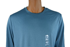 Alfani Mens T-Shirt New XXL Blue Crew Neck Long Sleeves Stretch Basic Knit