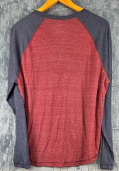 NWT Cremieux Raglan Shirt M Men’s Gray/Red Long Sleeve Baseball Tee