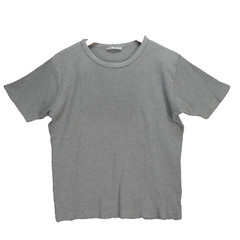 ZARA Mens Grey T Shirt Ribbed Cotton Short Sleeve Minimalist Everyday Casual L