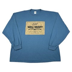 Vintage Walmart T Shirt Long Sleeve Supercenter Limited Edition Mens 3XL Blue