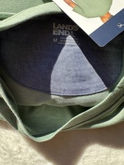 Lands’ End Men’s Green Short Sleeve T-Shirt Classic Fit Stretch Crew Neck Size M
