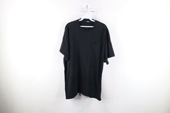 Vintage 90s Streetwear Mens XL Distressed Blank Pocket T-Shirt Black Cotton
