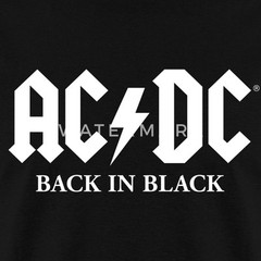 AC/DC Back In Black Album White Logo Men’s T-Shirt