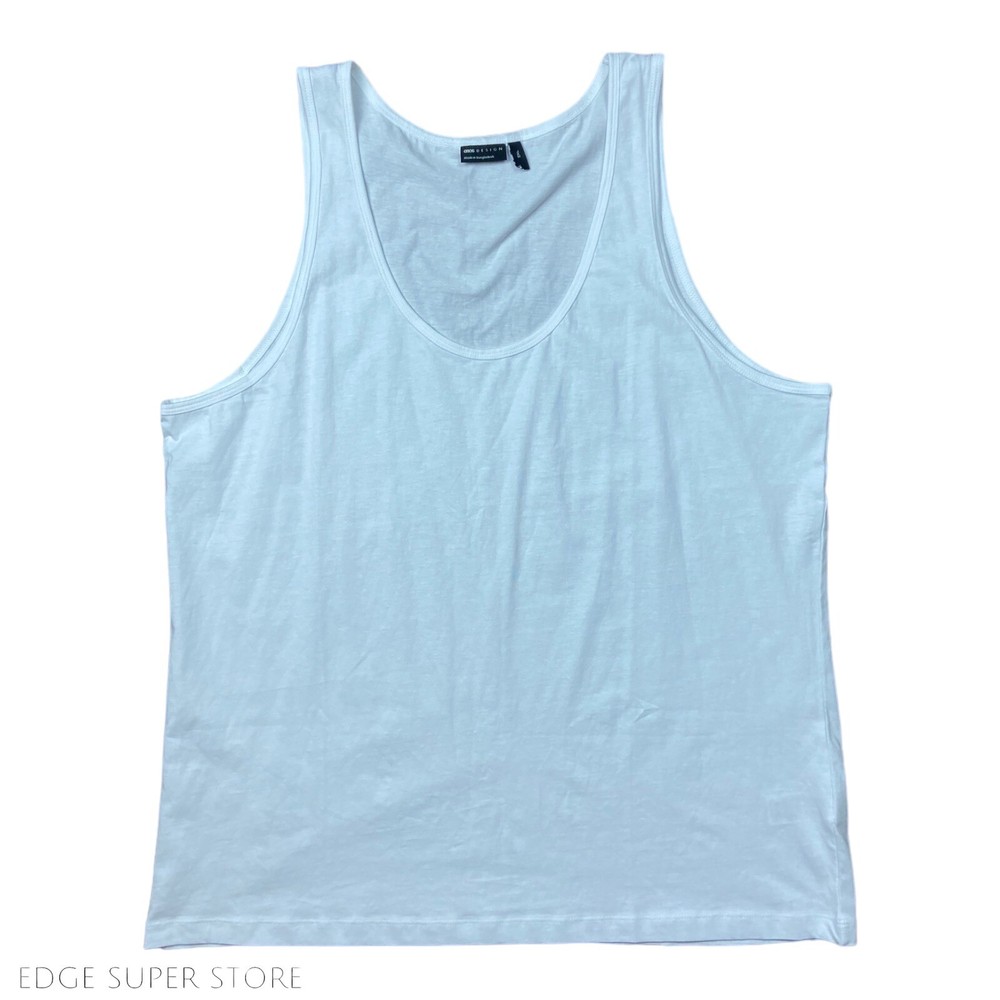 ASOS Design White Mens Sleeveless Gym Casual Beach Tank Top Shirt Size 2XL