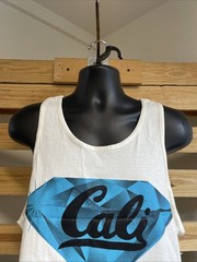 Cali Diamond White Tank Top Men’s Size Large Hip Hop Urbanwear KG