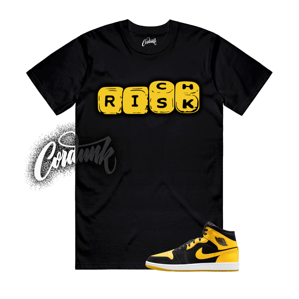 1 New Love Black Varsity Maize Yellow White 2025 T Shirt Match Match RISK