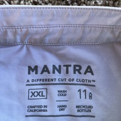 Mantra Performance Polo Shirt Mens 2XL Gray Geometric Stretch Band Collar Golf