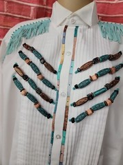 GIORGIO PATRINO Select BROADCLOTH TRIBAL INDIAN RARE GRAPHIC SHIRT XL/4-5 #C