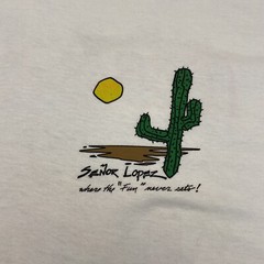 Senor Lopez Shirt Mens XL White Single Stich Travel Deadstock vtg 90s y2k