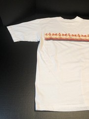 Vintage Speed-O Brand 2 Sided Printed Short Sleeve T-Shirt White W/ Multi Colors