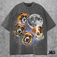 Custom Pet Portrait Comfort Tee Personalized Pet Memorial Dog Cat Lover Gift
